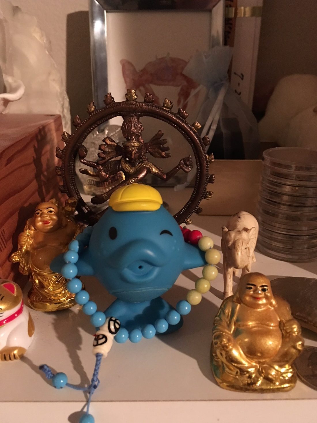 The Eternal Fishnu blessing the mala.